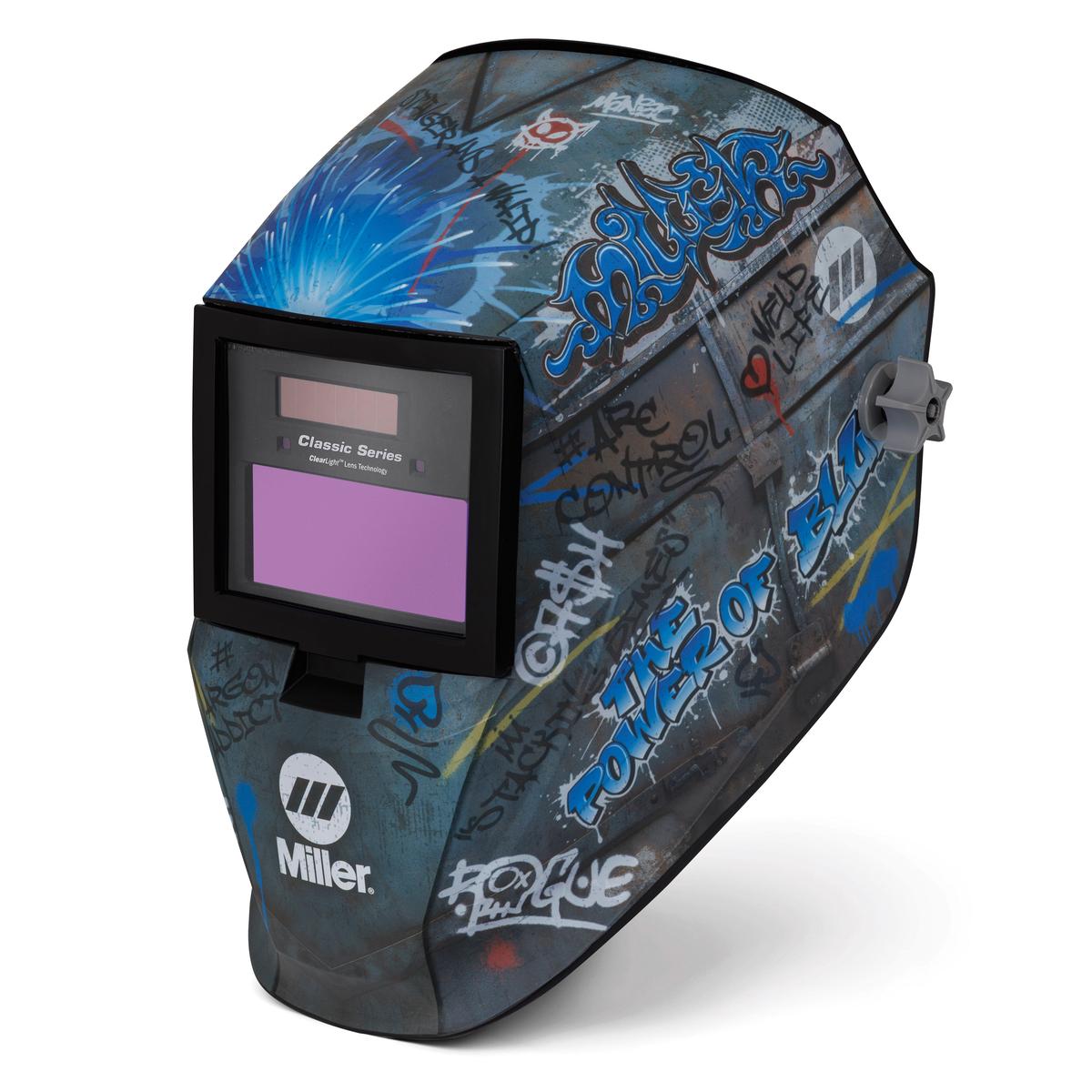 Miller Classic Series Welding Helmet w/ ClearLight Lens, Street Sparks - 299618